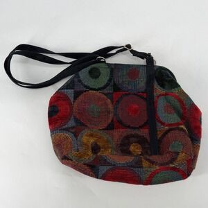Erda Camden Maine Tapestry Shoulder Bag Chenille Floral Boho Art to Wear Artsy